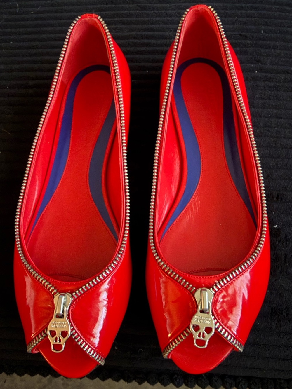 Rare Alexander McQueen Patent Red Flats Brand New!